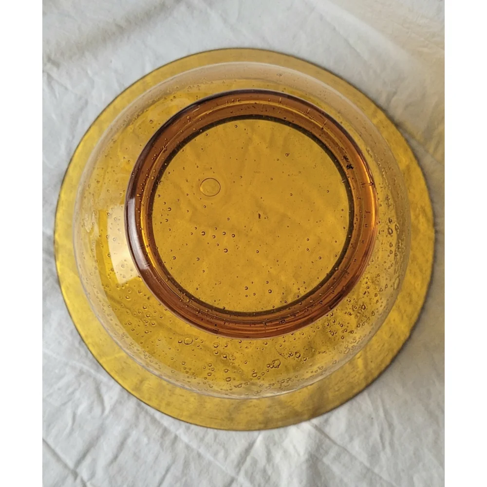 Artland Iris Amber bubble Serving Bowl and Double Old‎ Fashioned Glass